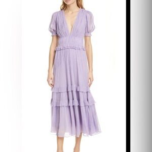 Ulla Johnson Elodie Lavender Midi Dress - Small